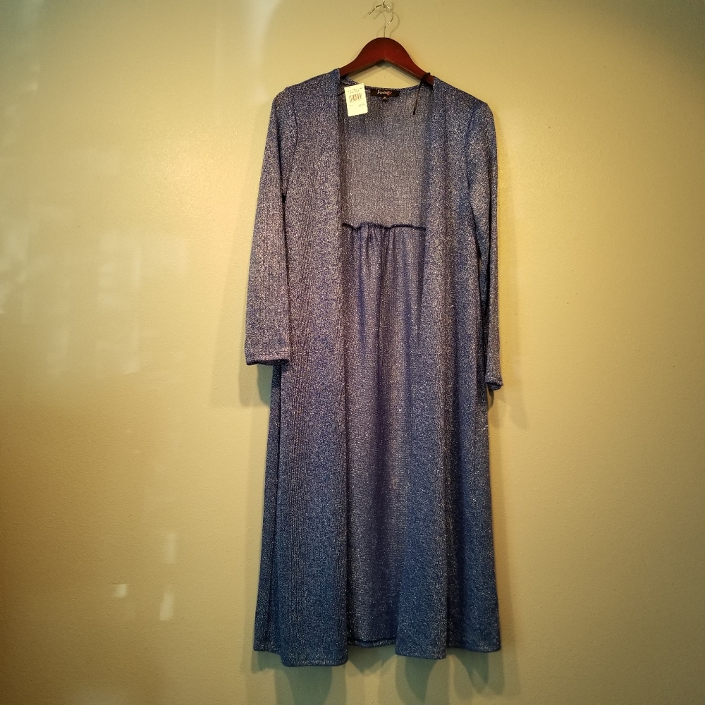 Blue Sheer Longline Cardigan Kimono